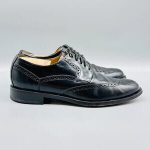 Cole Haan Shoes Mens 10.5 Black Wingtip Oxford Brogue Air Vintage Dress